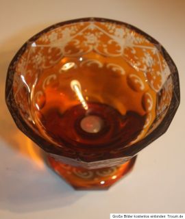 Biedermeier Glas Schale ca1840 geschliffen 8,7cm Fußschale/Böhmen