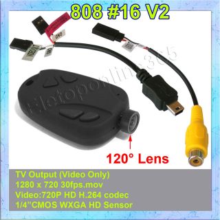 Mini DVR 808 #16 V2  Lens D Car Key Chain Micro Camera HD 720P Pocket