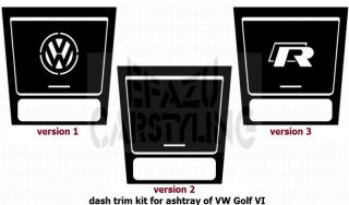 dash trim kit for the ashtray of Volkswagen VW Golf 6 VI aluminium