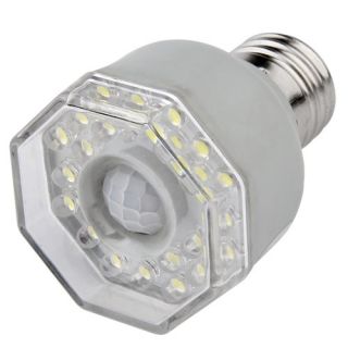 E27 24 LED Nachtlicht Lampe Bewegungsmelder Sensor Weiß