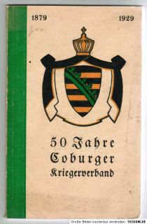Coburg Festschrift 50 Jahre Kriegerverband 1929 Orden