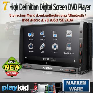 XTRONS TD720 7 HD LCD DVD 2DIN DOPPEL DIN AUTORADIO TOUCH BLUETOOTH