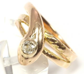 18kt 750 Jugendstil Schlangenring Goldring Schlange Diamant Gold Ring