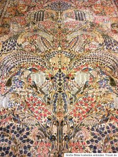 Antiker Blumen LAWER Kirman m. Tieren 430x305 cm Orientteppich Teppich