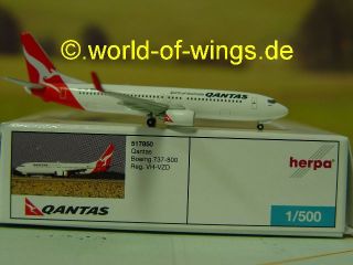 Qantas Boeing 737 800 VH VZD Herpa Wings 517850