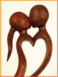 Holz   Skulptur Liebe  Abstrakt Schnitzerei Kunsthandwerk Handarbeit
