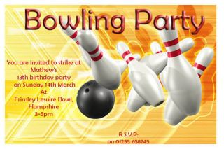 Personalised Tenpin Bowling Party Invitations No1