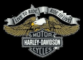 Harley Davidson Aufkleber Live to Ride Adler Bar + Shield Logo 22x16cm