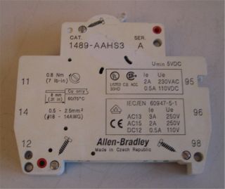 Allen Bradley 1489 AAHS Serie A Signalkontakt Hilfskontakt Kontakt