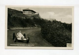 1937 3. Reich Postkarte Nuerburgring Brauchitsch im Mercedes