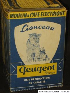 alte französische elektrische Kaffeemühle Peugeot Frères Lionceau