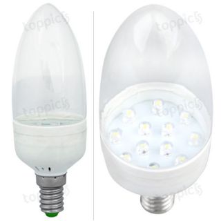 E14 12 LED Kerze Glühlampe Energiesparlampe Birne Weiß