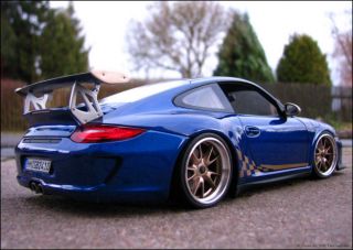 18 Tuning Porsche 911 GT3 RS blau + org.Echtalufelgen