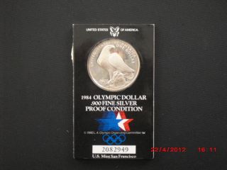 USA Olympic Dollar 1984, silber, Proof Condition, originalverpackt