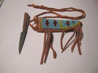Indianermesser Indian Knife Messer Indianer Western Fransenscheide