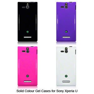TPU Gel Case / Cover For Sony Xperia U / Solid Black, Purple, pink