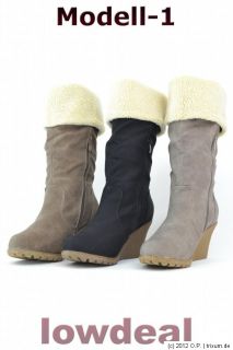 Damen Winter Stiefel Keilabsatz warm gefüttert 2 verschiedene Modelle
