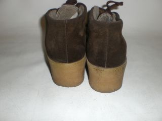 Sioux 70er Fell Granny Hippie Schnürschuhe Vintage 39 Leder 70s