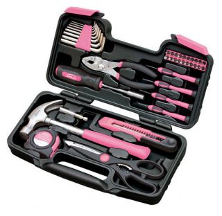 39 Teilig Werkzeugkiste Pink Lady Werkzeugkasten Werkzeugkoffer