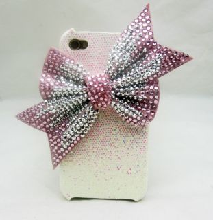 PG99 Bling big Bow white cover case for iphone 4 4S