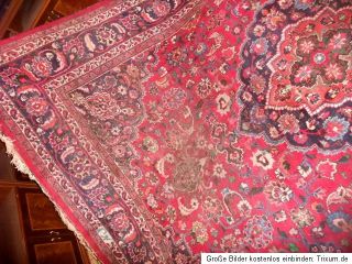 375x262cm Antik Keshan Kashan Handgeknüpft Perser Orientteppich
