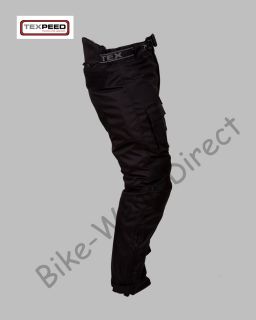 CE Armoured Waterproof Police Style Black Motorcycle Bike Trousers
