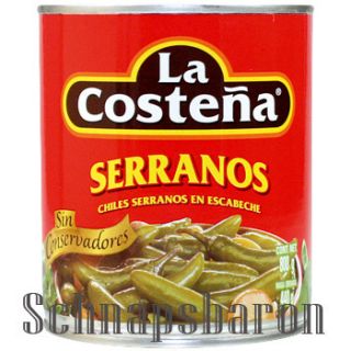 La Costena Serrano Chilies 800 g ganze grüne Jalapenos
