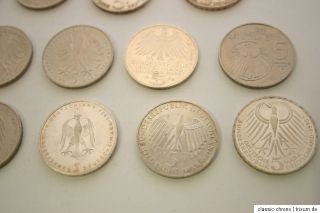 Sammlung 5 DM Silber Gedenkmünzen   Bundesrepublik Deutschland   14