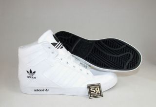 New Adidas Originals Mens HARD COURT HI White Black Shoes