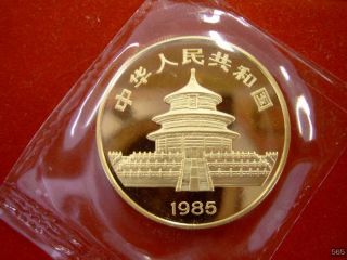 oz 100 Yuan Gold China Panda 1985 in Originalfolie
