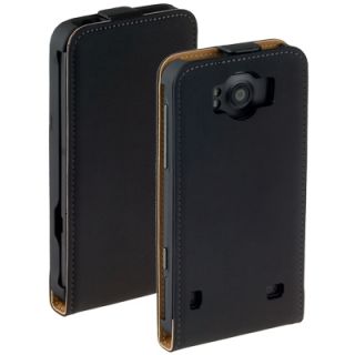 Leder Flip Style Case Tasche black für HTC Titan Eternity Etui Hülle
