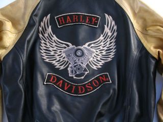 Org. Harley Davidson Oldschool Leder Jacke Gr. XL