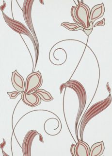 Erismann Tapete Sceno   5742 06 Vlies Neu Floral Blume Weiß Beige Rot