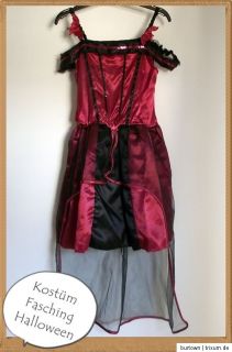 Kostüm Mädchen Kleid Hexe Vampir Gothic Outfit Fasching Halloween