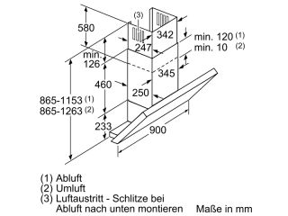 417mm geraetehoehe abluft 865 1153mm geraetehoehe umluft 865 1263mm