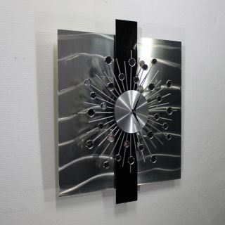 NEUERÖFFNUNG METAL&ART 3 D Design Uhr Wanduhr Metall Abstrakt Edel