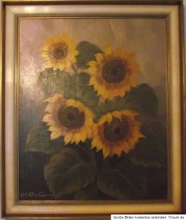 Original Ölgemälde Sonnenblumen von Walter Richter (1913 1989