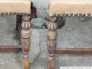 Gründerzeit Stühle massiv Eiche Lederbezug zum restaurieren