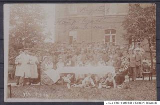 AK WW1 WK1 Hauptlazarett Lazarett Gruppenfoto 5.8. 1916 ungel