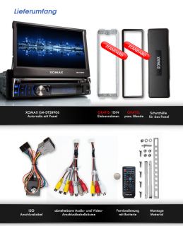 1DIN Multimedia TFT LCD 18 cm / 7 Touchscreen DVD Autoradio Bluetooth