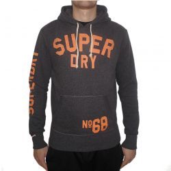 Superdry Herren Kapuzenpullover Orange Label Sweatshirt Hoodie Vintage