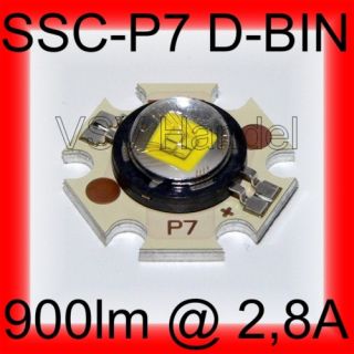 Seoul SSC P7 D BIN + Star High Power 10W 900 lumen LED