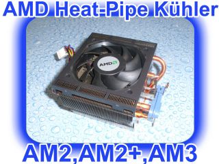 Prozessorlüfter Heatpiped,Kupferrippen 4Pol Sockel AM3,AM2,939