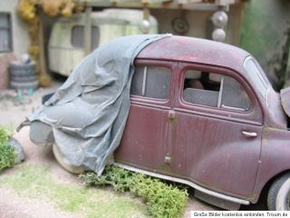 Renault 4CV Cremeschnittchen Scheunenfund 118 barn find Diorama