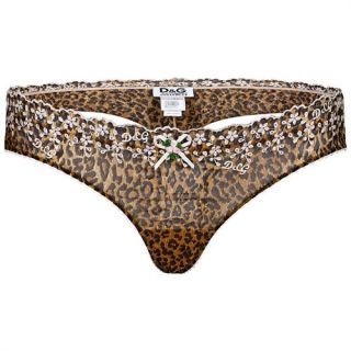 Dolce & Gabbana Underwear D&G Slip String Tanga Leopard braun schwarz