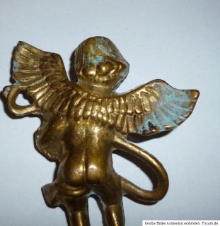 Messing alte Figur Skulptur Engel Putte Messingfigur alt mit Gewinde