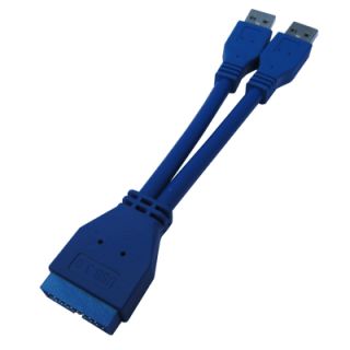 USB 3.0 Adapterkabel 19pin 1x intern auf 2x extern Stecker A für