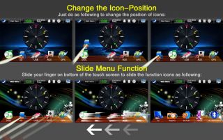 Slide left/right on the TFT Screen can show 3D Rotating screen menu