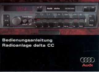 AUDI Radioanlage delta CC Betriebsanleitung 1995 Bedienungsanleitung