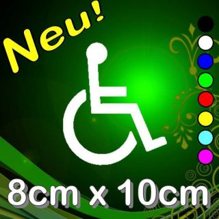 Rollstuhl behinderten aufkleber, ca. 8cm x 10cm, verschiedene Farben